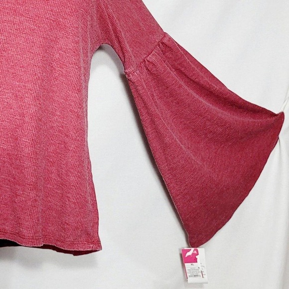 XL X-LARGE Xhilaration Pajama Bell Sleeve Shirt Scarlet Mystery RED NWT - Picture 2 of 7